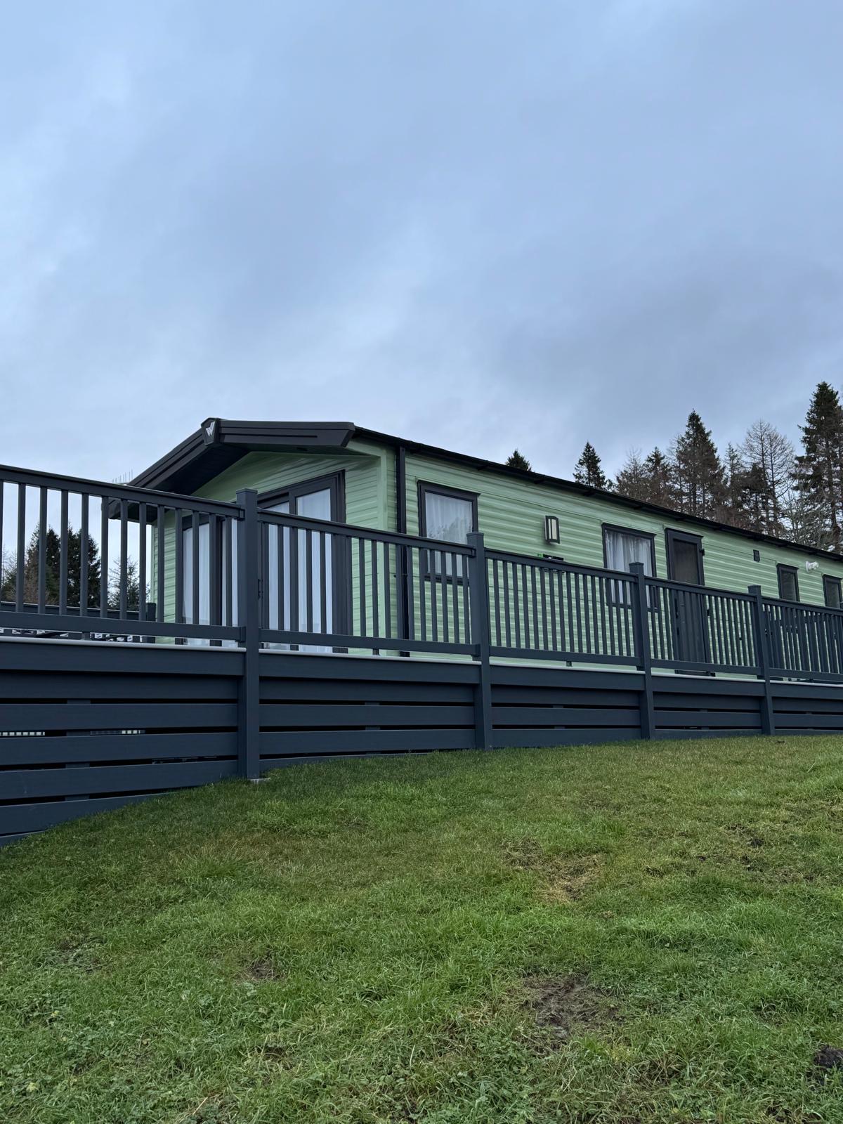 Holiday lodge park at Hareshaw Linn Caravan Park