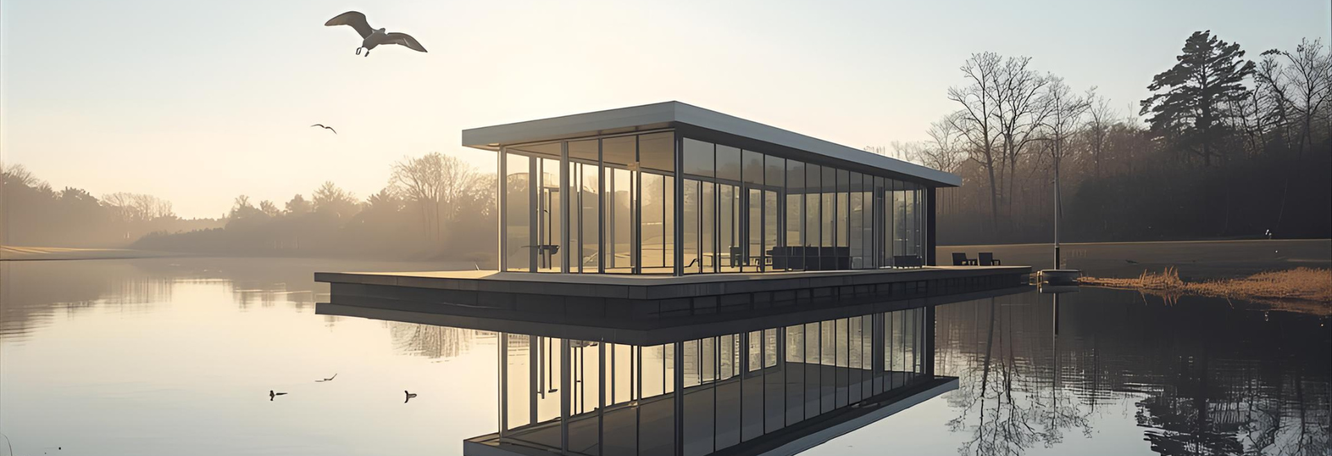Glass and reflective panel lodge design – modern holiday lodge UK