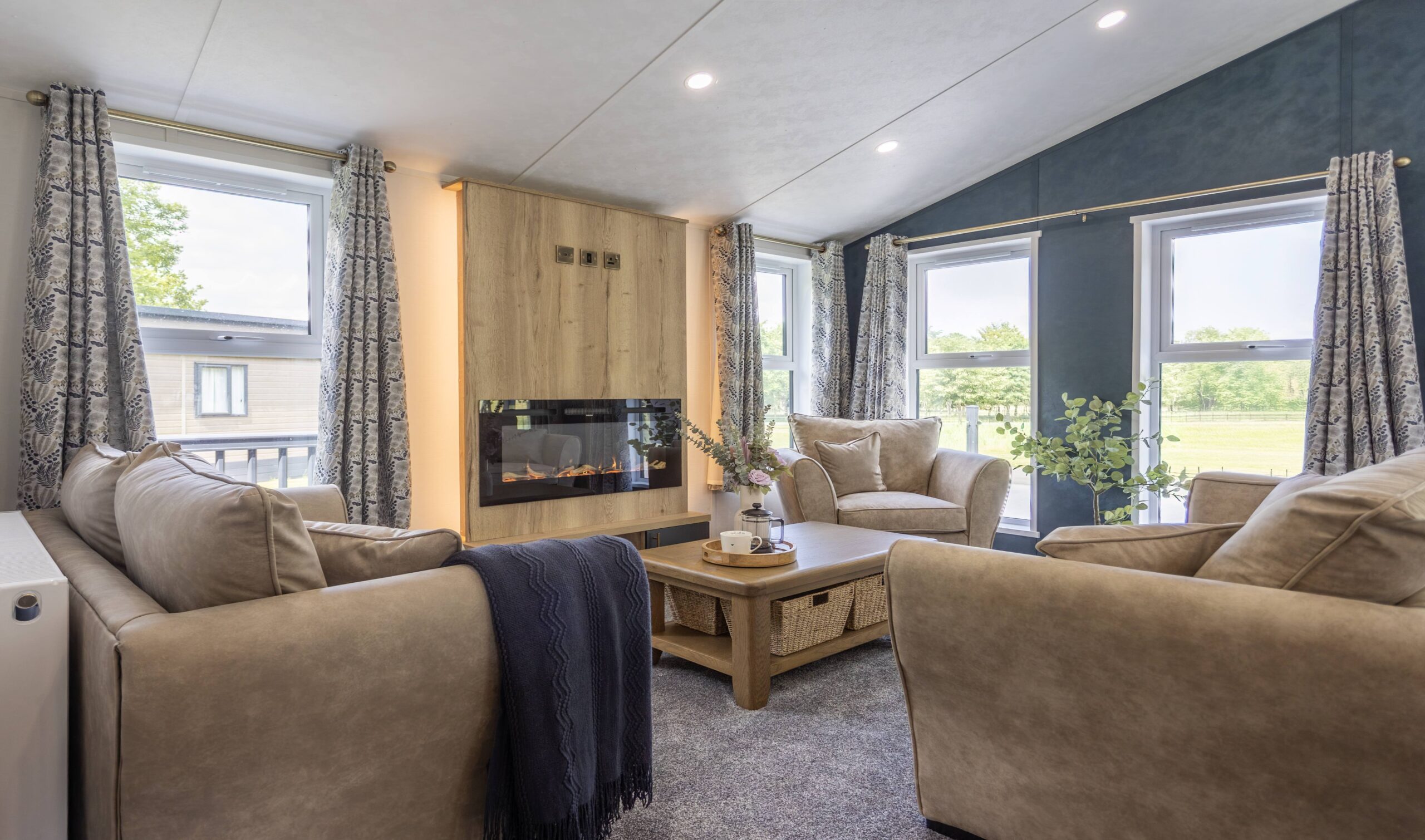 Holiday lodge park at Overstone Lakes Holiday Park