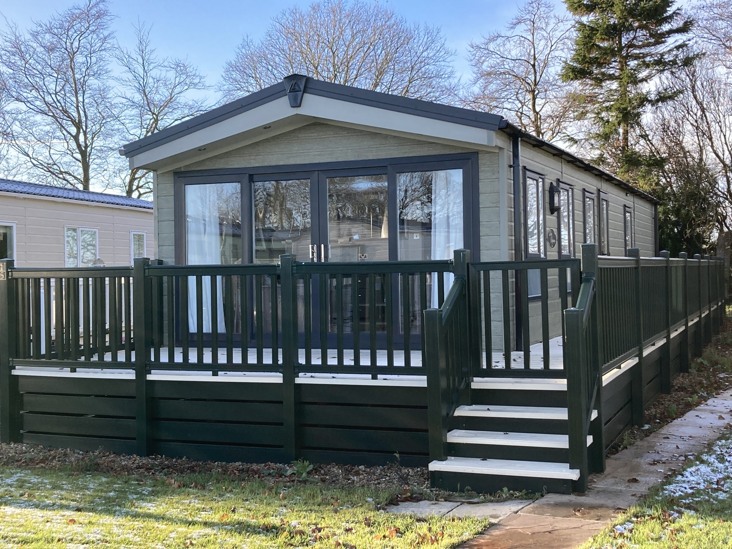 Holiday lodge at Hareshaw Linn Caravan Park