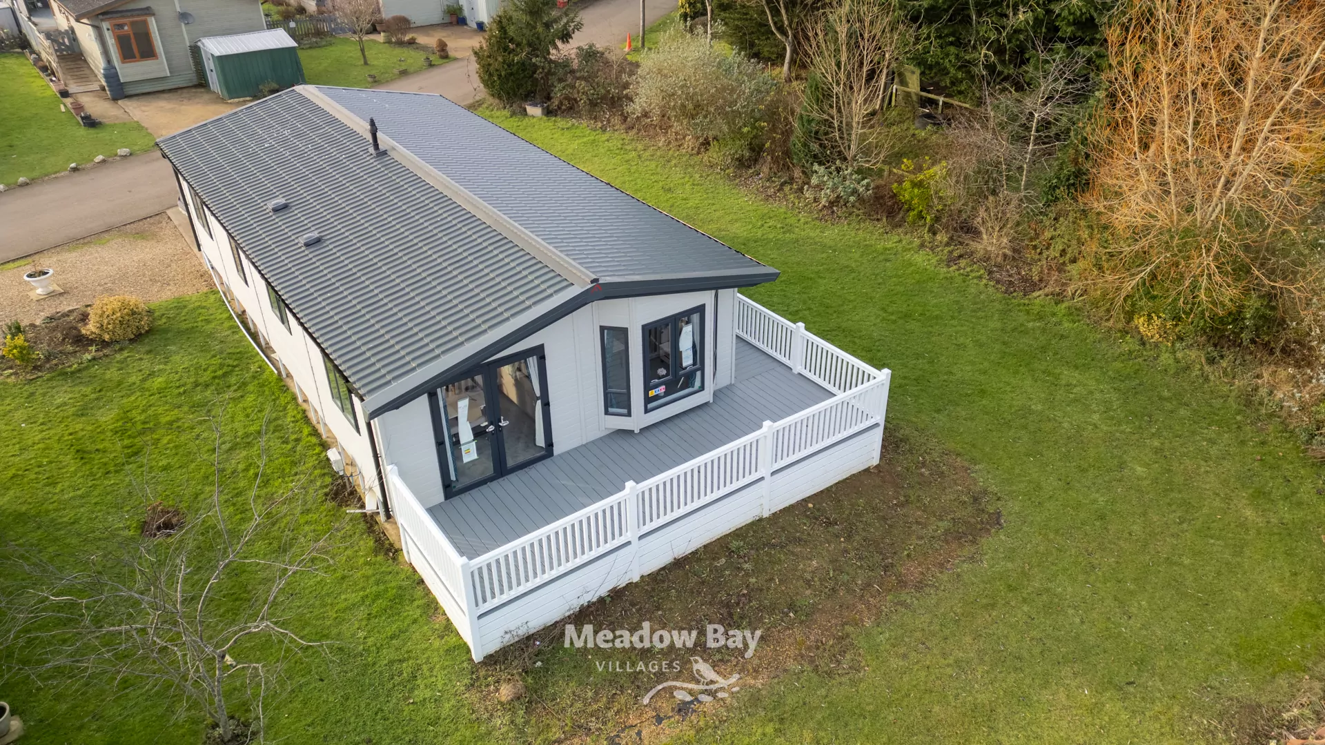 Aerial view of Explorelodges Blog holiday lodge park