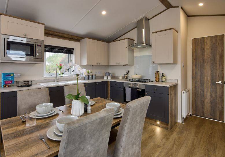 Holiday lodge at Overstone Lakes Holiday Park