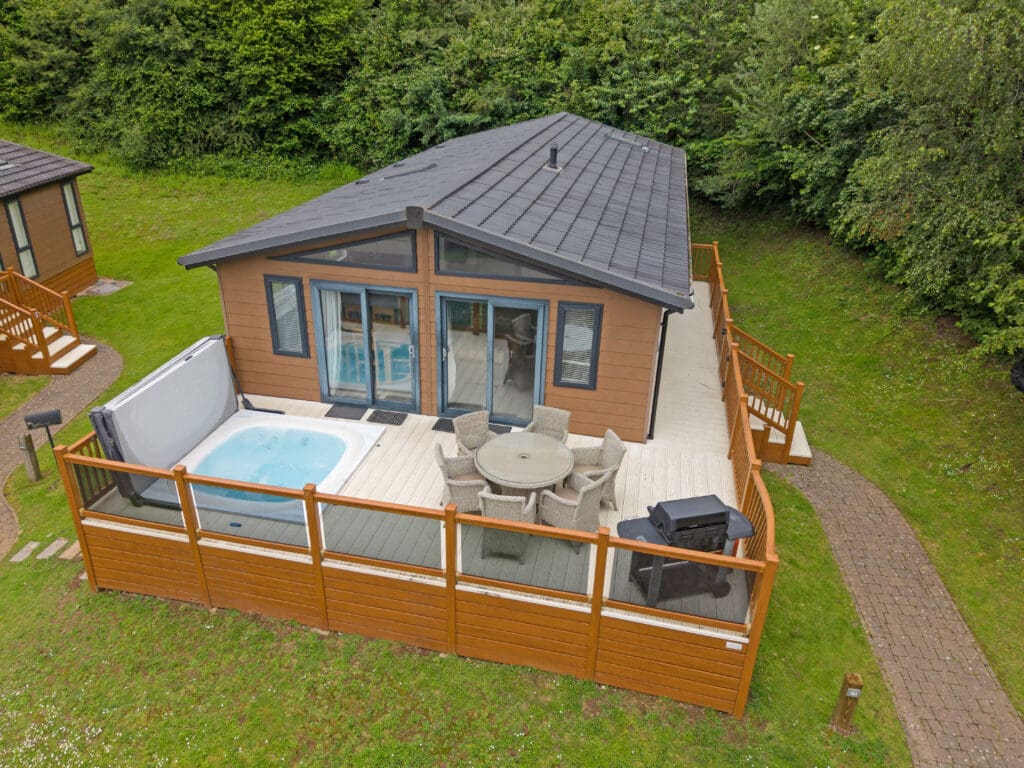 Forest lodge exterior - holiday lodges for sale in Somerset