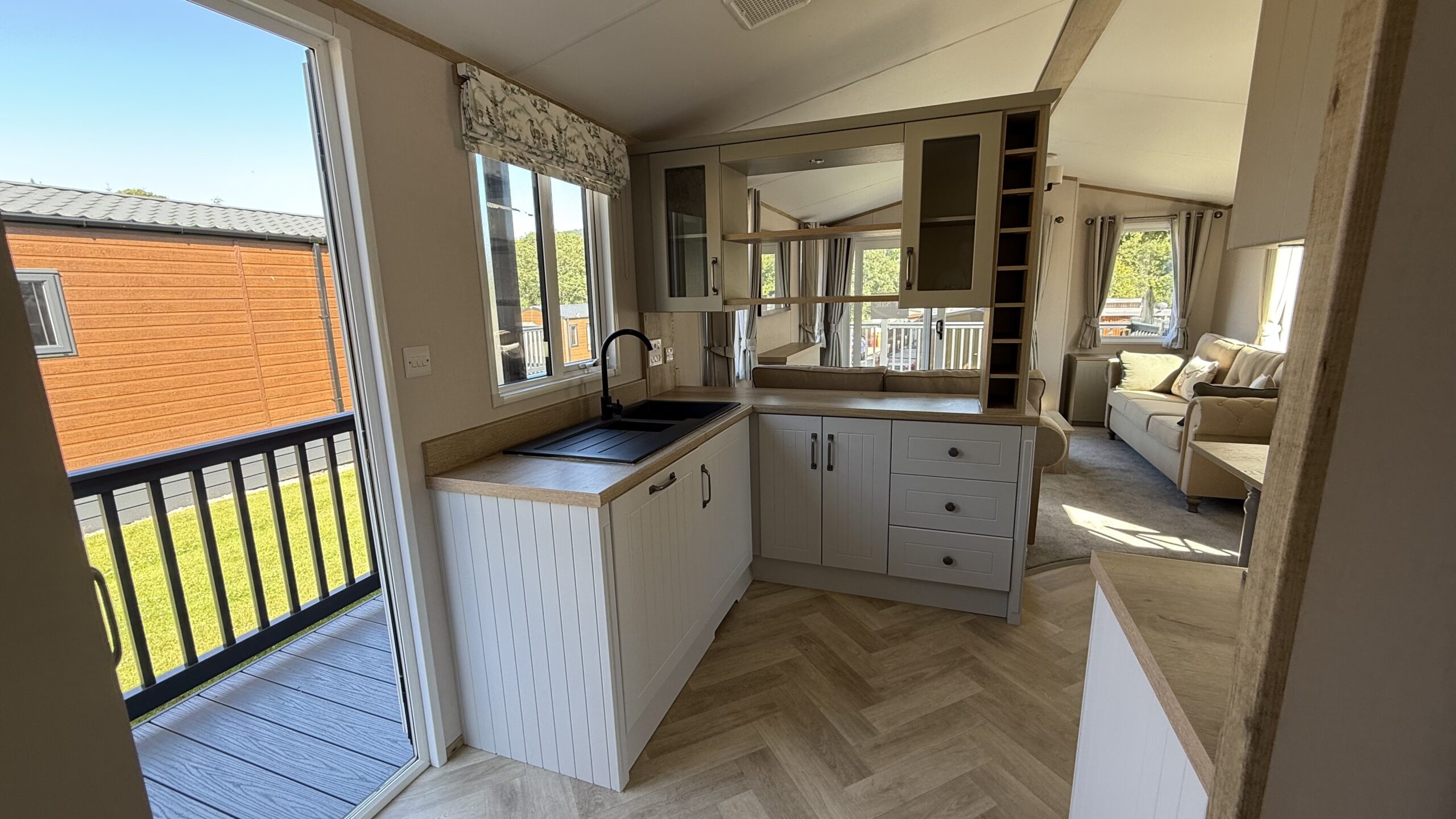 Holiday lodge park at Riverview Country Park