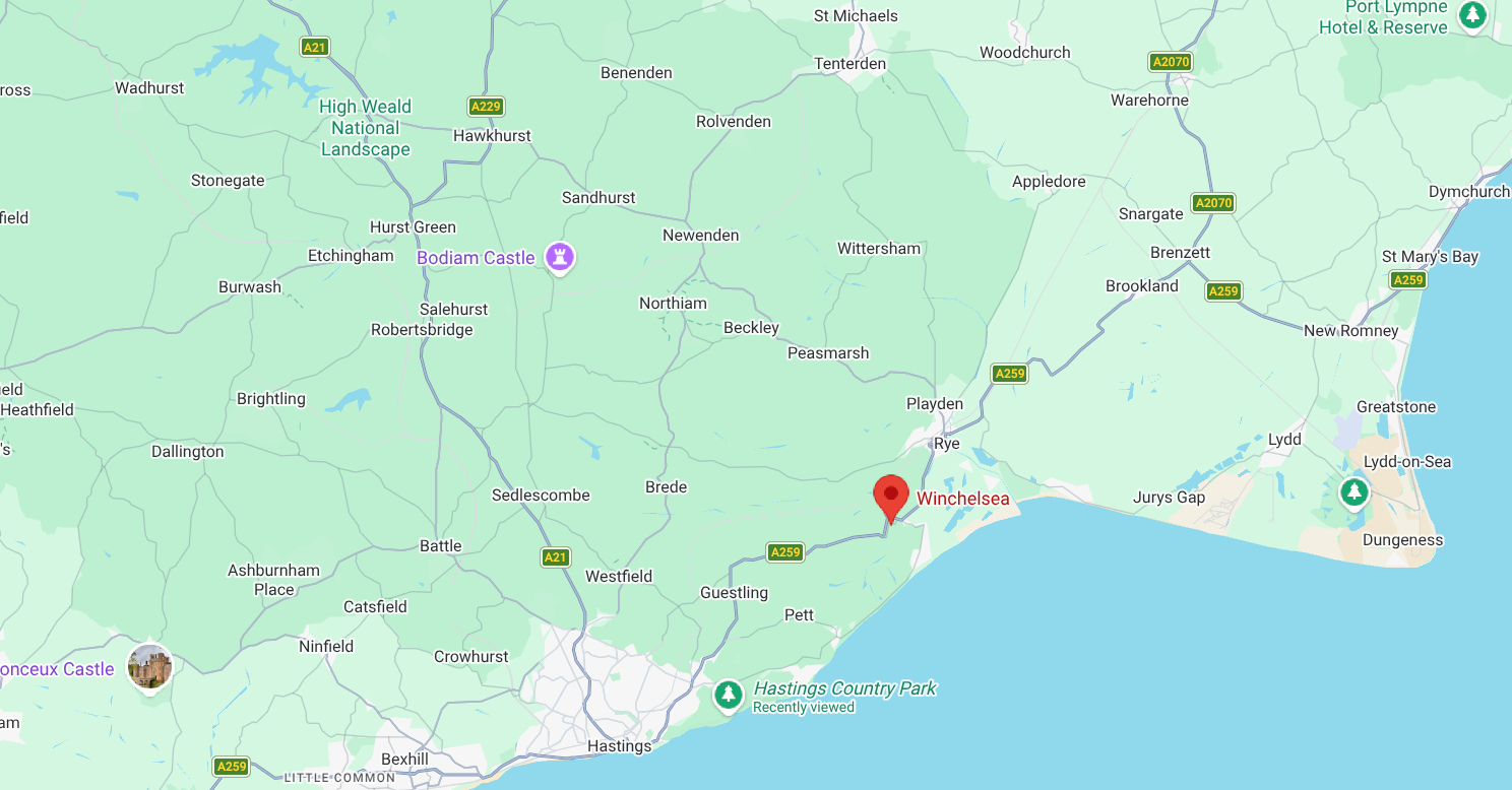 map showing winchelsea